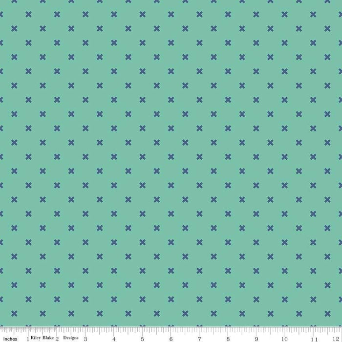 Bee Basics Per Yard - Basics Gingham - per YARD - by Lori Holt - Riley Blake Designs - 6400 TEAL - RebsFabStash