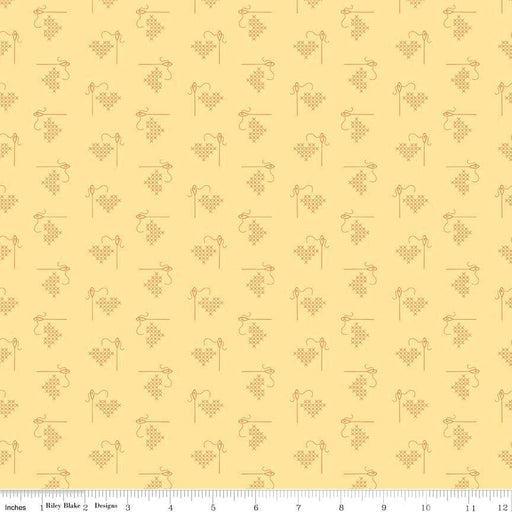 Bee Basics Per Yard - Basics Heart - per YARD - by Lori Holt - Riley Blake Designs - 6401 YELLOW - RebsFabStash