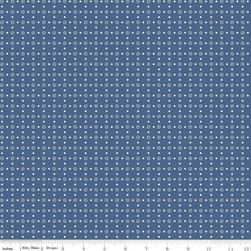 Bee Basics Per Yard - Basics Polka Dot - per YARD - by Lori Holt - Riley Blake Designs - 6405 DENIM - RebsFabStash