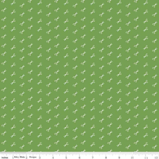 Bee Basics Per Yard - Basics Scissor - per YARD - by Lori Holt - Riley Blake Designs - 6408 GREEN - RebsFabStash