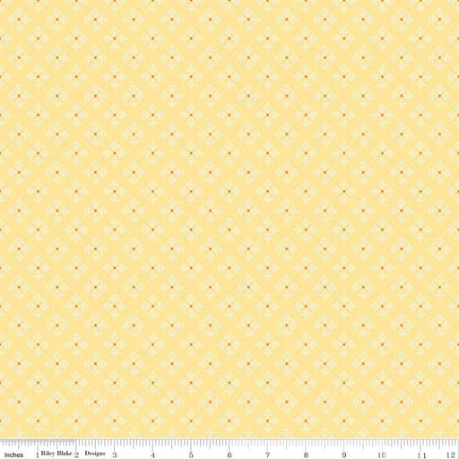 Bee Basics Per Yard - Basics Stitched Flower - per YARD - by Lori Holt - Riley Blake Designs - 6409 YELLOW - RebsFabStash