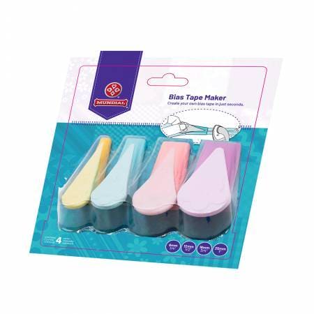 Bias Tape Maker Set - 4 Pack - Mundial's Quilting Club- 4 Different Sizes!