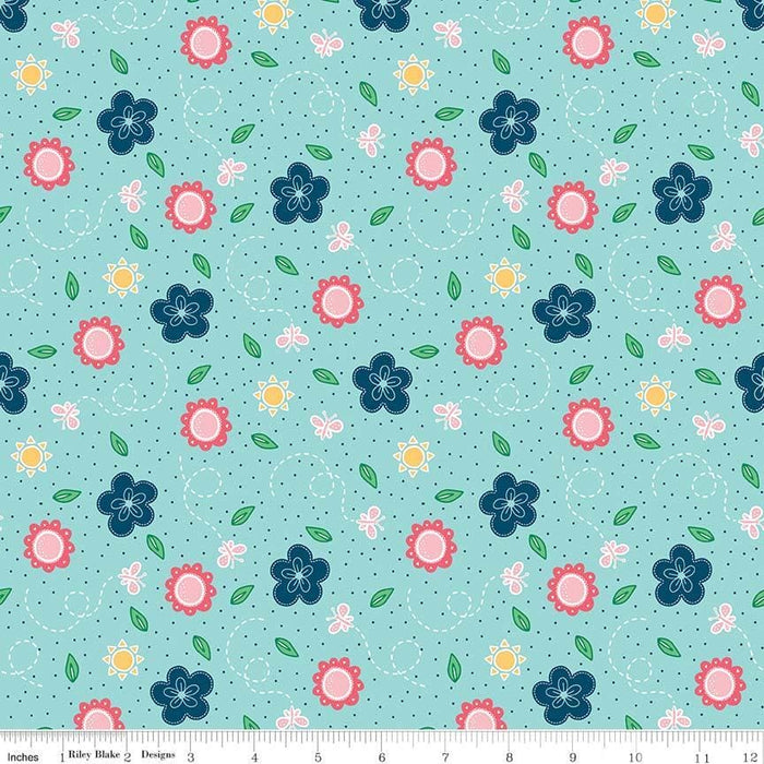 Crayola Kaleidoscope - per yard - Riley Blake Designs - Raindrop CR480-RAINDROP - Light Blue - RebsFabStash