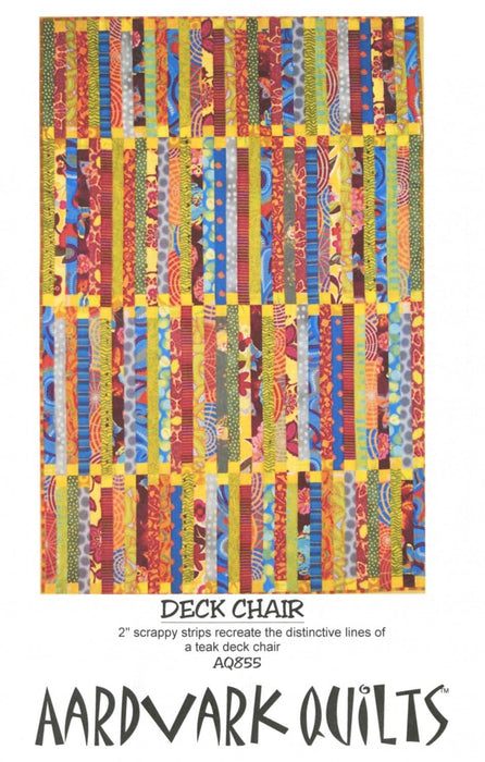 Deck Chair - Quilt Pattern - by Aardvark Quilts -Includes instructions for throw, queen size quilts! - RebsFabStash