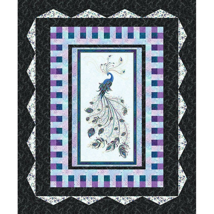 Does It Easy — Quilt Features - Flourish - RebsFabStash Peacock Gri Ann - - Lauer KIT