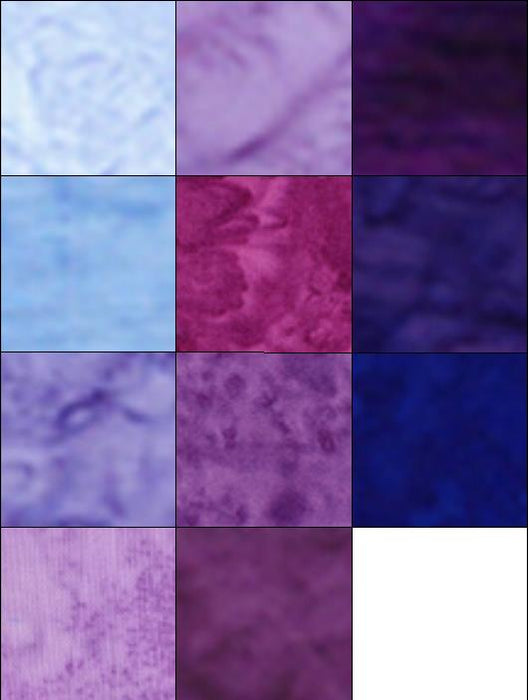 Lava Solid Batik PROMO Fat Quarter Bundle - GRAPEVINE- (11) 18" x 21" pieces - Anthology - Batik Basics