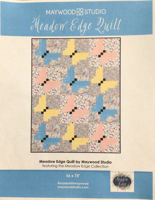Meadow Edge Quilt - Quilt KIT - by Maywood Studio - Floral, Butterflies, Pieced - 56" x 75"
