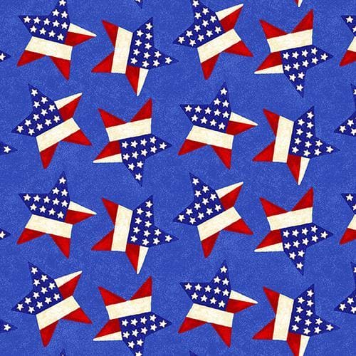 Land of the Free - per yard- by Jane Alison - Henry Glass - Stars on blue 1831-78 - RebsFabStash