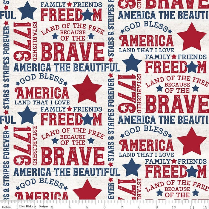 Let Freedom Soar - Stars - Blue - per yard - by Tara Reed - for Riley Blake - America, Patriotic - C10521-BLUE - RebsFabStash