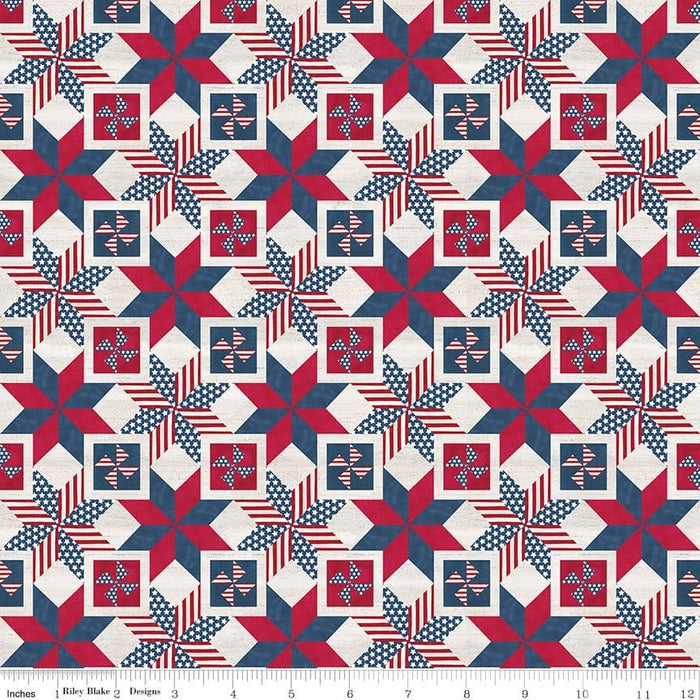 Let Freedom Soar - Stars - Blue - per yard - by Tara Reed - for Riley Blake - America, Patriotic - C10521-BLUE - RebsFabStash