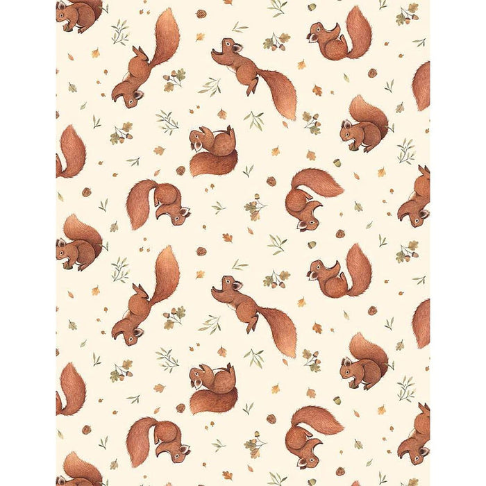Little Fawn & Friends - Hedgehogs - Per Yard - by Nina Stajner for Dear Stella - Hedgehogs, Wildlife, Floral - STELLA-DNS1909 CREAM - RebsFabStash
