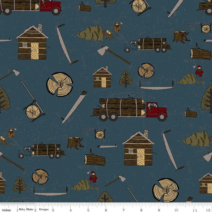 Lumber Jack Aaron -per yard -Riley Blake Designs- Stacy West-Buttermilk Basin Design- Tossed Lumberjack Tools - Tonal - C8702 CREAM - RebsFabStash