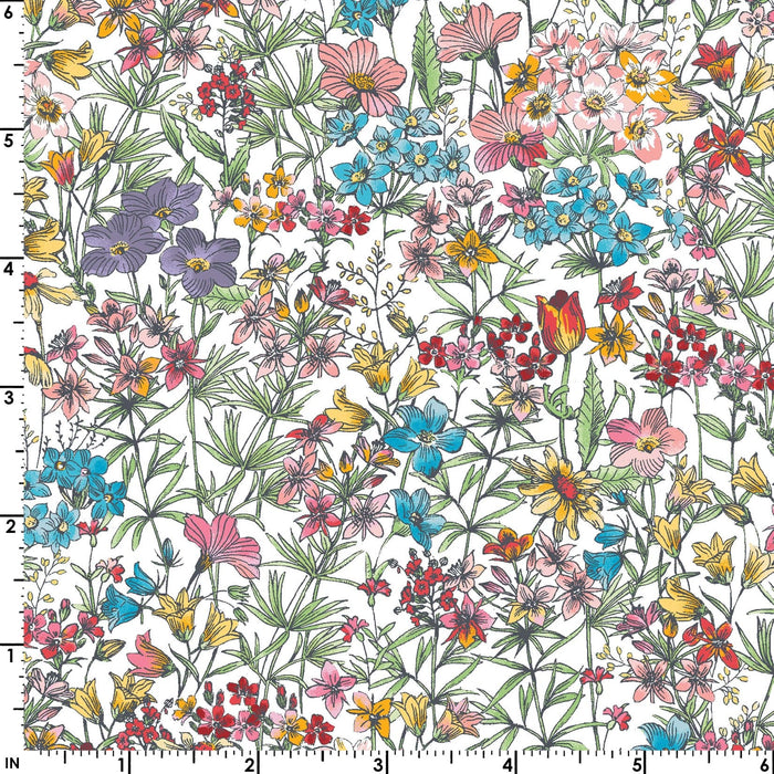 Meadow Edge - Blender Dot - Per Yard - by Maywood Studio - Floral, Butterflies - Tonal, Blender - Yellow - MASD10007-S