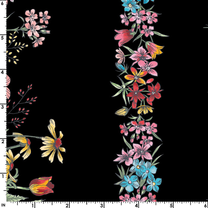 Meadow Edge - Large Meadow Flower - Per Yard - by Maywood Studio - Floral, Butterflies - White - MASD10002-W