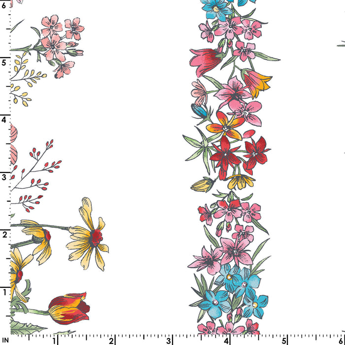 Meadow Edge - Meadow Toile - Per Yard - by Maywood Studio - Floral, Butterflies - Tonal, Blender - Yellow - MASD10006-S