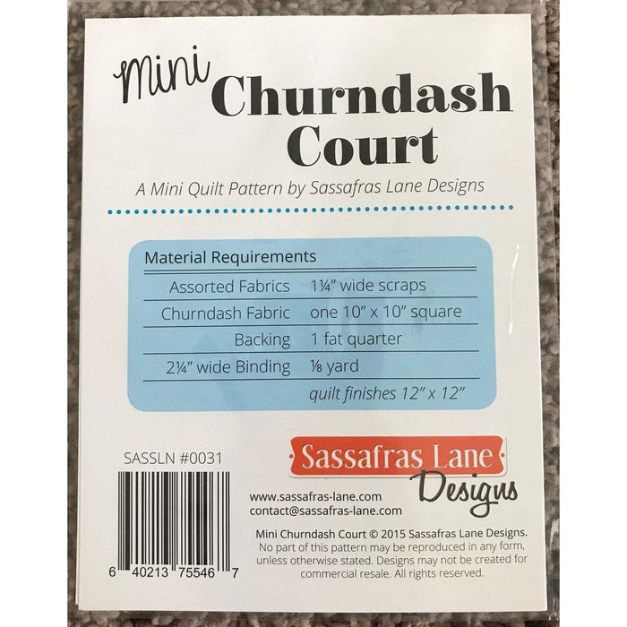 Mini Churndash Court - A Mini Quilt Pattern by Sassafras Lane Designs - RebsFabStash