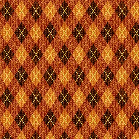 Moose Country - per yard - Jim Hansel - JQ Licensing - Quilting Treasures - Digital Print - Argyle - Orange - RebsFabStash