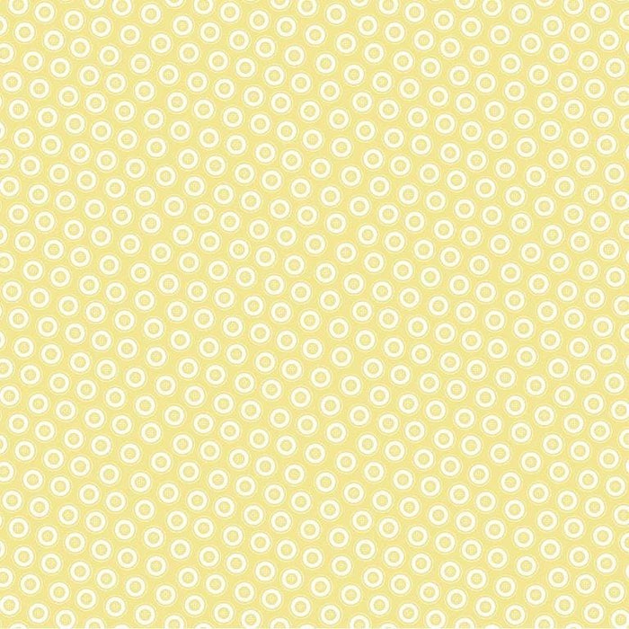 My Happy Place - Per yard - Contempo - Benartex - Cherry Guidry - Dotty buttons or circles on light yellow 7595-03 - RebsFabStash