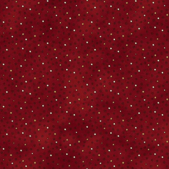 My Red Wagon - per yard - by Debbie Busby - Henry Glass - Small Leaves - 2545-99 Black - RebsFabStash