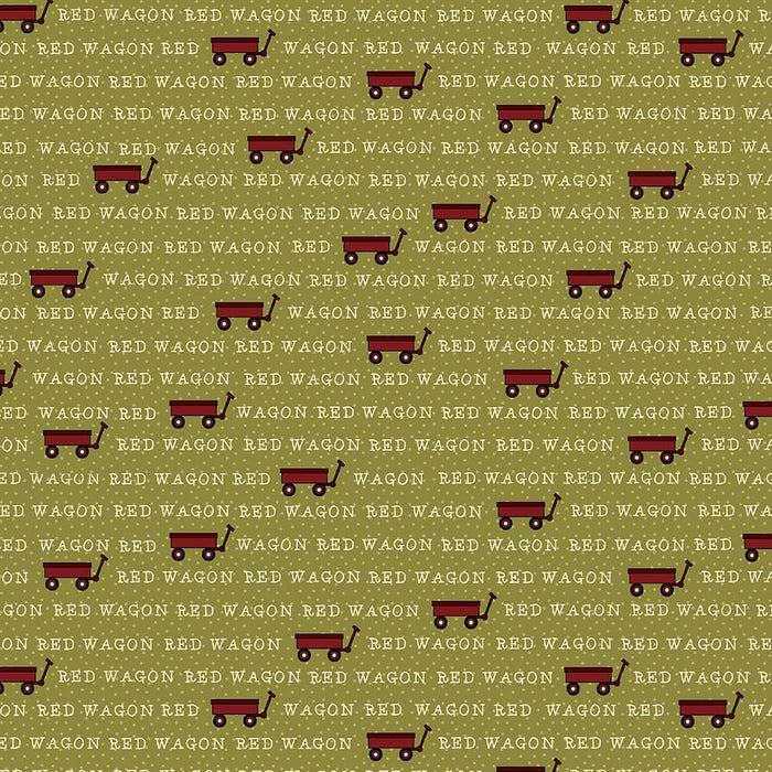 My Red Wagon - per yard - by Debbie Busby - Henry Glass - Small Leaves - 2545-99 Black - RebsFabStash