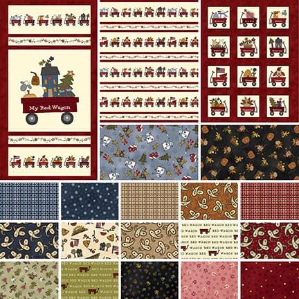 My Red Wagon - per yard - by Debbie Busby - Henry Glass - Small Snowflakes - 2547-77 Navy - RebsFabStash