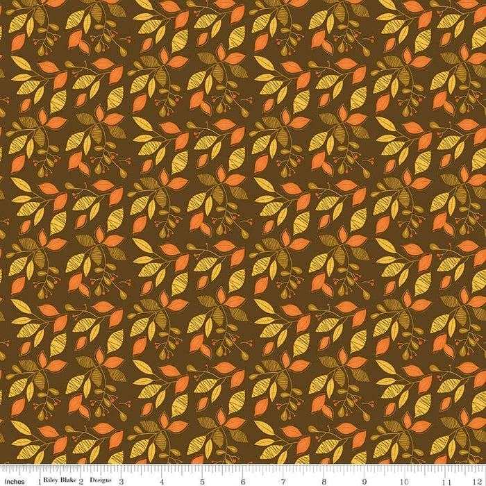 NEW! Adel In Autumn - Main Print - per yard - by Sandy Gervais for Riley Blake Designs - Fall - C10820-OLIVE - RebsFabStash