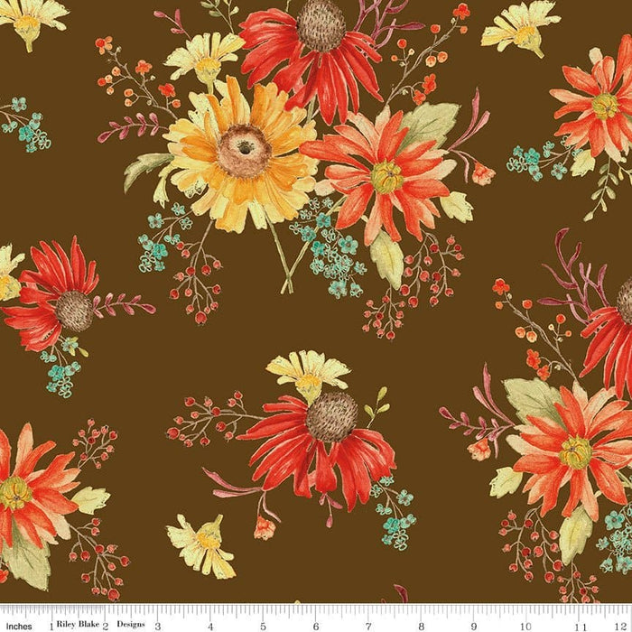 NEW! Adel In Autumn - Main Print - per yard - by Sandy Gervais for Riley Blake Designs - Fall - C10820-OLIVE - RebsFabStash