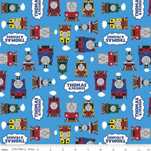 New! All Aboard with Thomas & Friends - Friends Blue - Per Yard - Riley Blake Designs - Licensed - Trains - C11001 Blue - RebsFabStash