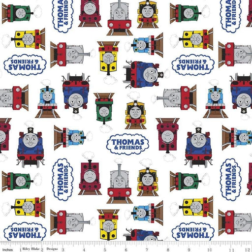 New! All Aboard with Thomas & Friends - Friends White - Per Yard - Riley Blake Designs - Licensed - Trains - C11001 White - RebsFabStash