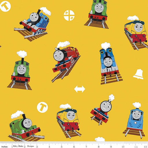 New! All Aboard with Thomas & Friends - Main Yellow - Per Yard - Riley Blake Designs - Licensed - Trains - C11000 Yellow - RebsFabStash