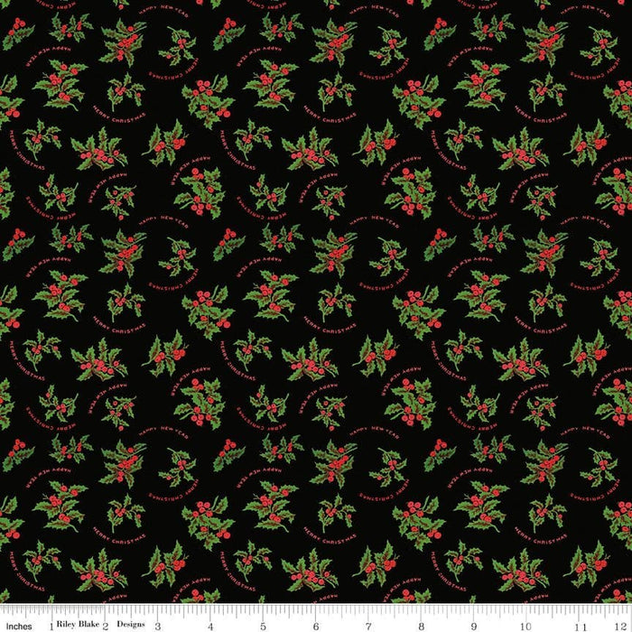 NEW! All About Christmas - White Christmas Holly - per yard -by Janet Wecker Frisch for Riley Blake Designs - Winter - C10800-WHITE - RebsFabStash