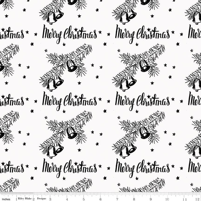 NEW! All About Christmas - White Christmas Holly - per yard -by Janet Wecker Frisch for Riley Blake Designs - Winter - C10800-WHITE - RebsFabStash