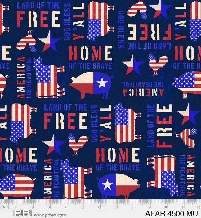 NEW! American Farm - Stars - Navy - Per Yard - by Michael Mullan for P&B Textiles - Patriotic, Flag - AFAR 4502 N - RebsFabStash