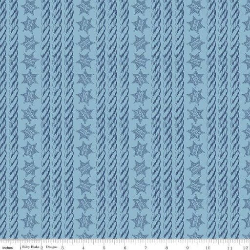 NEW! Americana John Wayne fabrics - per yard - Riley Blake Designs - by Riley Blake Designers - Ropes & Stars Blue - C9471-BLUE - RebsFabStash