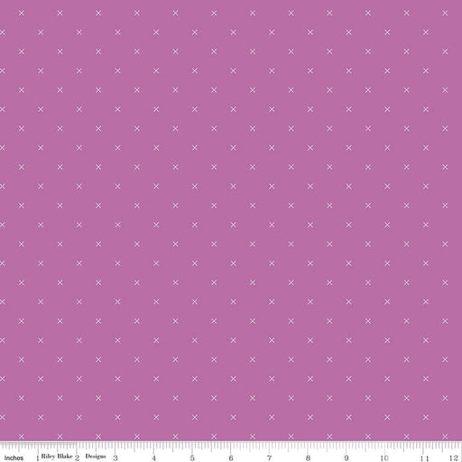 NEW! Bee Cross Stitch - Per Yard - by Lori Holt of Bee in My Bonnet for Riley Blake Designs - Basics, Tonal, Blender - C745 Plum - RebsFabStash