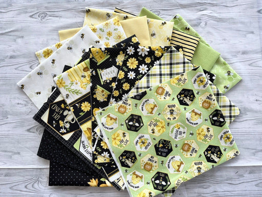 NEW! Bee You! PROMO Fat Quarter Bundle PLUS PANEL! - (14) FQ's + (1) 24" Panel - by Shelly Comiskey for Henry Glass - RebsFabStash