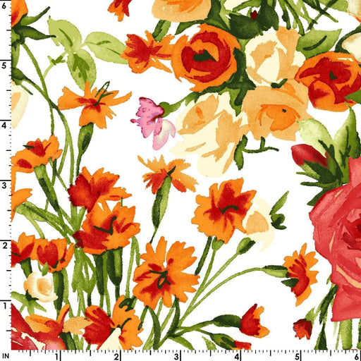 NEW! Bloom On - Large Focal Floral - Per Yard - by Maywood Studio - Orange - MAS10072-O - RebsFabStash