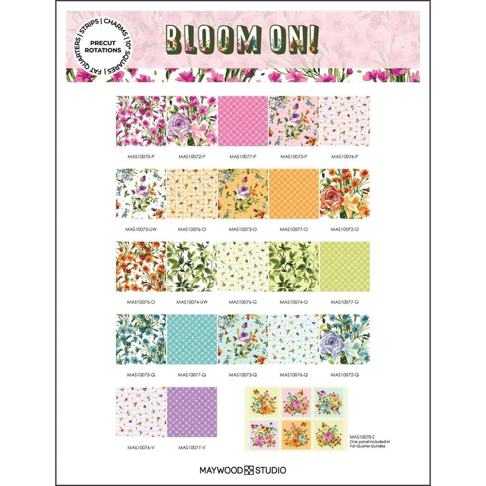 NEW! Bloom On - Packed Floral - Per Yard - by Maywood Studio - Aqua - MAS10075-Q - RebsFabStash