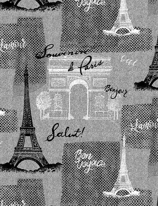 New! - Bonjour - Textured Paris Motifs - Per Yard - by Timeless Treasures - Parisian, France, Eiffel Tower, Sketches - Grey - PARIS-C8686 - RebsFabStash