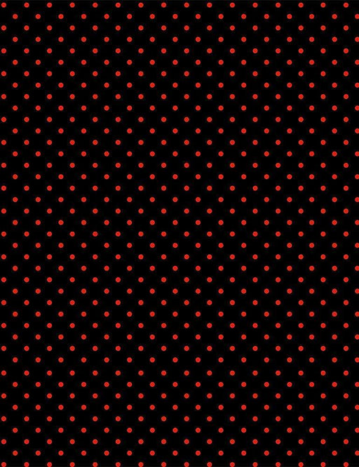 New! - Bonjour - Tiny Dots - Per Yard - by Timeless Treasures - Paris, France, Polka Dots, Blender - Red dots on Black - Paris - DOT-C8698 - RebsFabStash