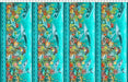 Calypso II Border Print TEAL Yardage by Jason Yenter - In The Beginning - Ocean, Fish Fabrics