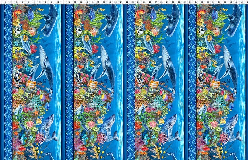NEW! Calypso II - Urchins BLUE - Per Yard - Jason Yenter - In The Beginning - Ocean, Fish - 23CAL1 - RebsFabStash