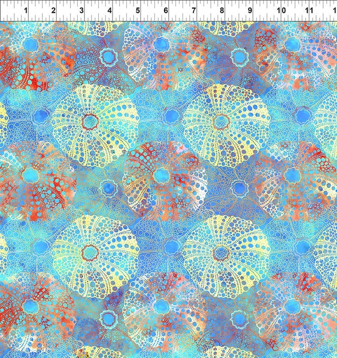 NEW! Calypso II - Urchins BLUE - Per Yard - Jason Yenter - In The Beginning - Ocean, Fish - 23CAL1 - RebsFabStash