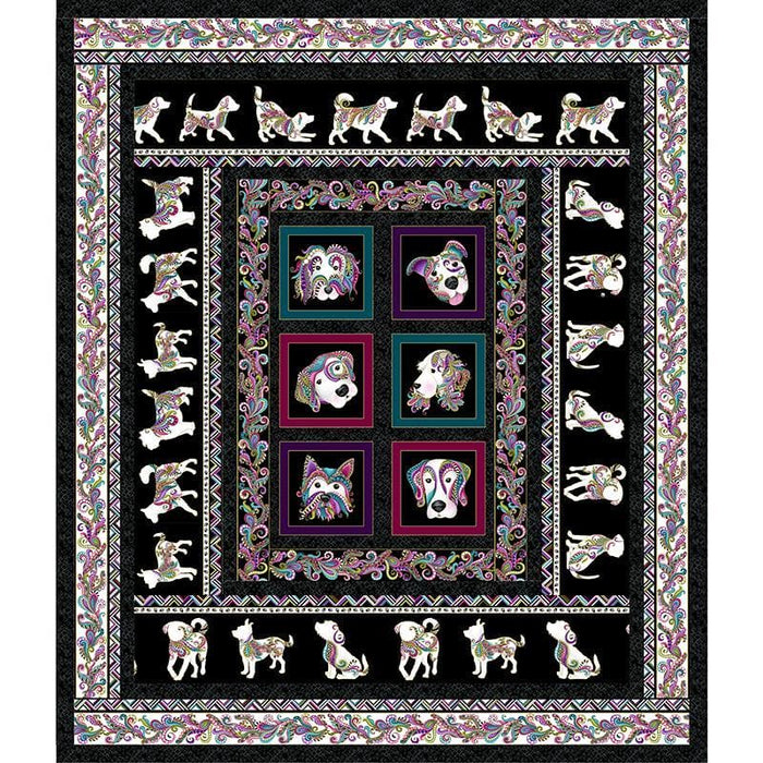 NEW! Dog On It - Ann Lauer - Grizzly Gulch - per yard -Benartex- Hot Diggity Multi on white - small dogs on white - 6255M-09 - RebsFabStash