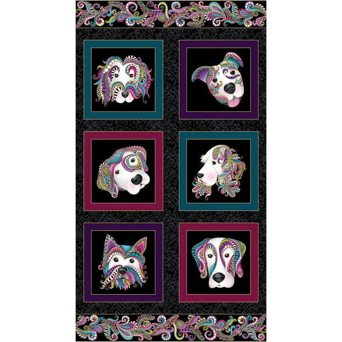 NEW! Dog On It - Ann Lauer - Grizzly Gulch - per yard -Benartex- Hot Diggity Multi on white - small dogs on white - 6255M-09 - RebsFabStash