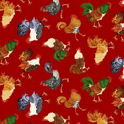 NEW! Farm Raised - per yard - by Gail Green for Henry Glass - White Chicken Linework - 1981 19 - RebsFabStash