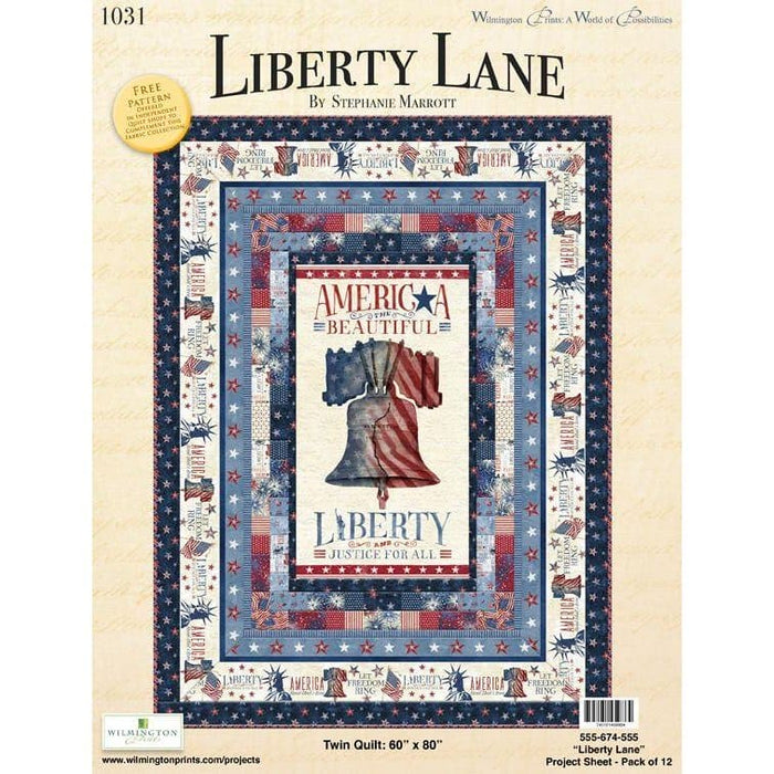 NEW! Liberty Lane - Per Panel - 24" panel - by Stephanie Marrott for Wilmington Prints - 1031 84453 234 - Patriotic, liberty bell - RebsFabStash