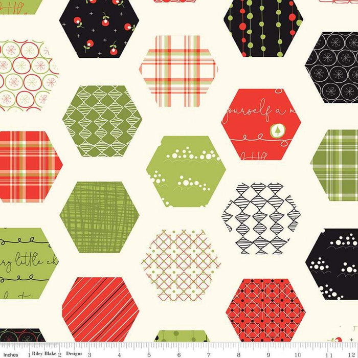 New! Merry Little Christmas - Berries Black - by the yard - Sandy Gervais - Riley Blake - Fun cute holiday design - C9645-BLACK - RebsFabStash