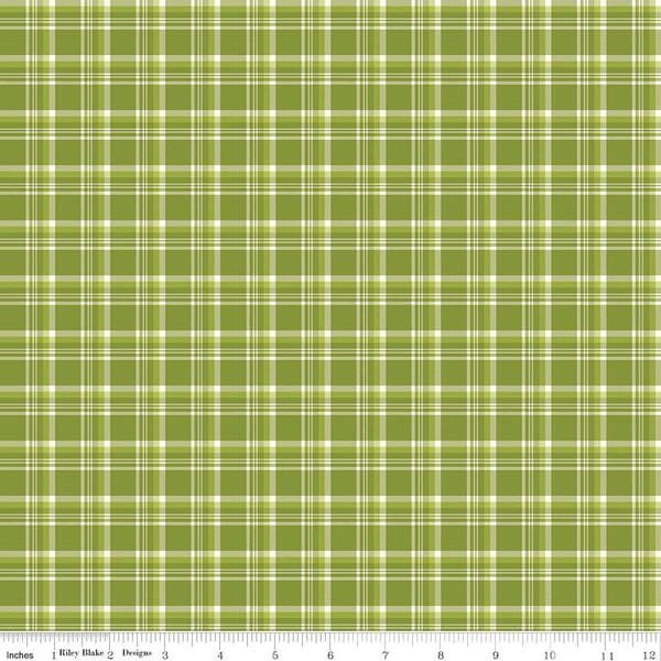 New! Merry Little Christmas - Plaid Green - by the yard - Sandy Gervais - Riley Blake - Fun cute holiday design - C9644-GREEN - RebsFabStash