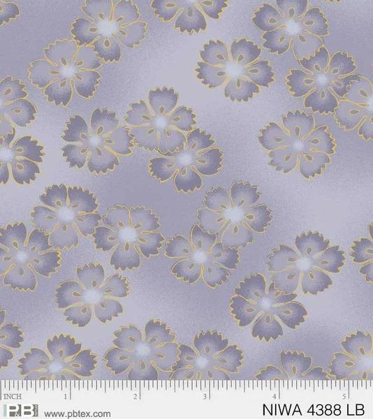 New! NIWA Large Floral - Per Yard - by P&B Textiles - Gold Metallic, Flowers - 4385 MU - Cream - RebsFabStash